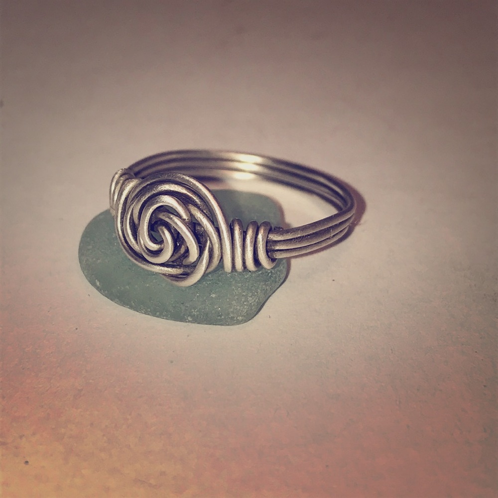 Sterling Silver wrapped rose ring